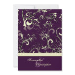 Plum/vanilla swirls  Wedding Invitations
