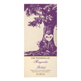 plum vintage love tree wedding programs rack card