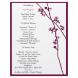 Plum Wild Flower Branches Wedding Program- letterhead