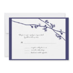 Plum Wild Flower Branches Wedding RSVP invitations