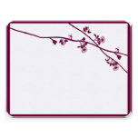 Plum Wild Flower Branches Wedding RSVP Personalized Announcement