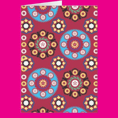 Plum With Colored Circles Greeting Card Zazzle_card