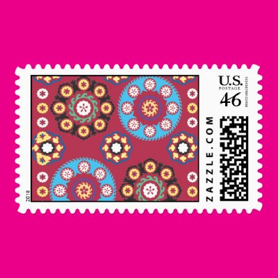 Plum With Colored Circles Postage Stamps Zazzle_stamp Plum With Colored Circles Postage Stamps Zazzle_stamp