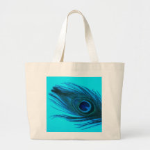 Pluma azul del pavo real bolsa
