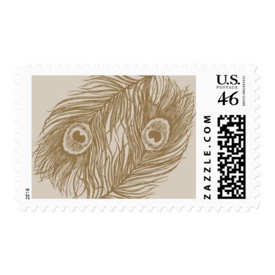 Plumage Gold Feathers B by Ceci New York Postage Stamp