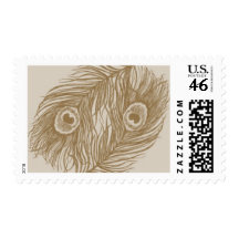 Plumage Gold Feathers B by Ceci New York Postage Stamp