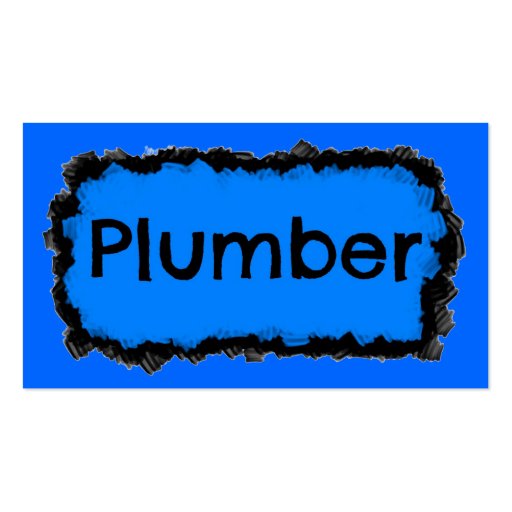 Plumber Black and Blue Business Card (front side)