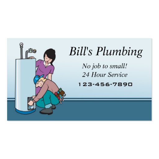 Plumber business card (front side)