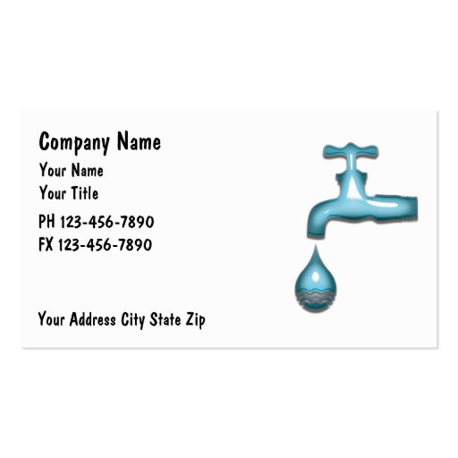 Plumber business cards (front side)