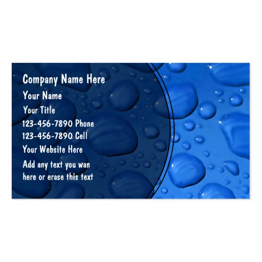 Plumber Business Cards (front side)