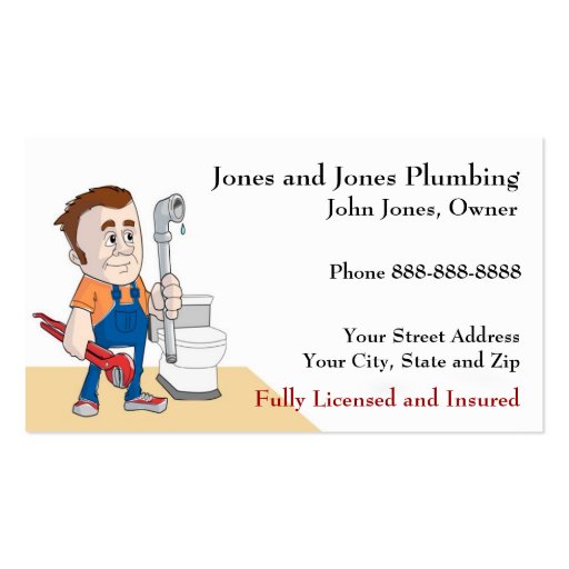 Plumber Plumbing Business Card (front side)
