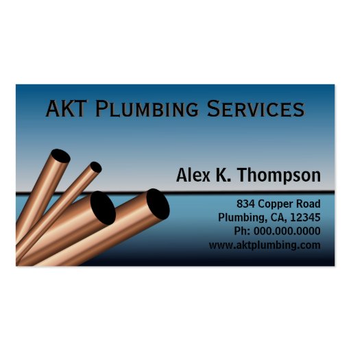 Plumber Plumbing Business Card Template (front side)