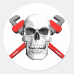 Plumber Skull Round Sticker Plumber Skull Round Sticker