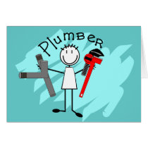 Plumber  stick person design greeting card