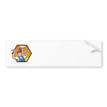 Plumber Worker With Adjustable Wrench Bumper Stickers
