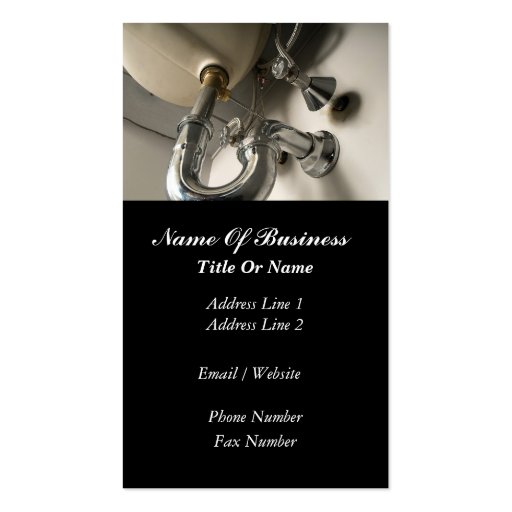 Plumbers Business Card (front side)
