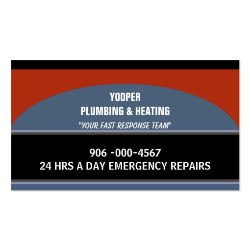 Plumbing and Heating Home Maintenance and Repair Business Card Templates