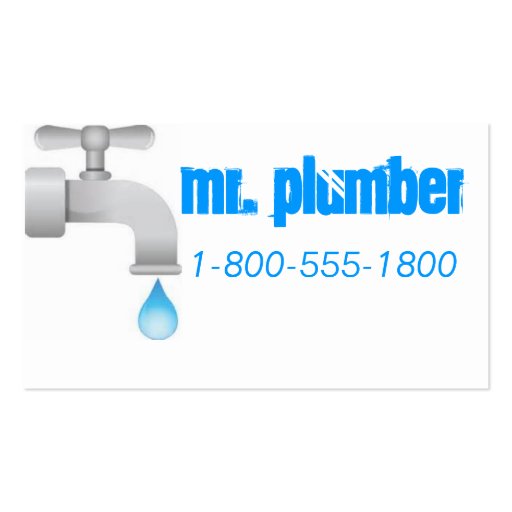 Plumbing Blue Business Cards (front side)