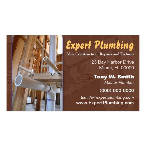 Plumbing Business Card (front side)