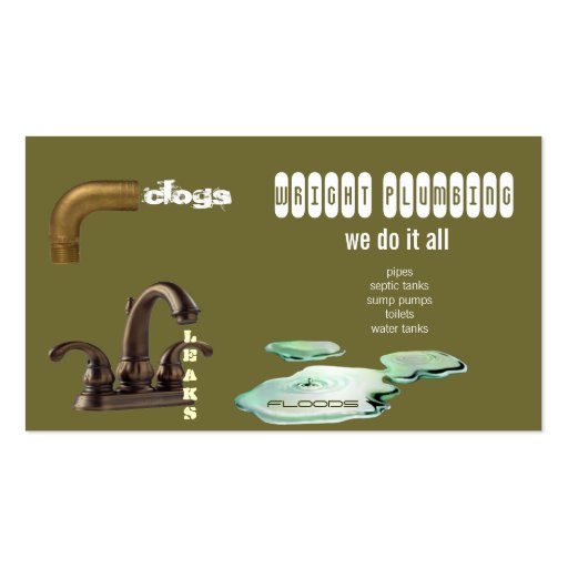 plumbing business card