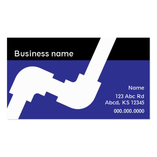 Plumbing business card royal blue and black (front side)