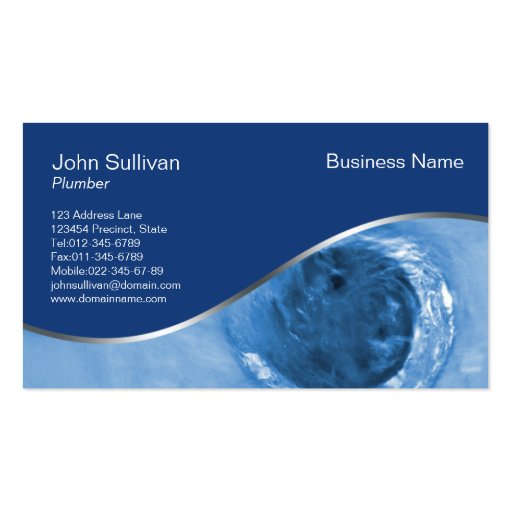 Plumbing Business Card Water Drain Hole (front side)
