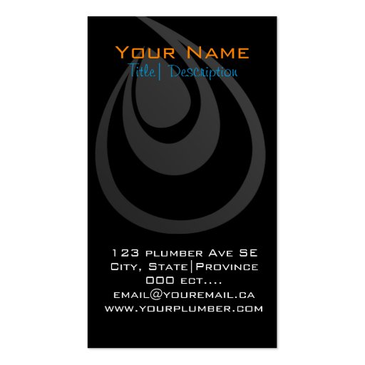 Plumbing business cards (back side)