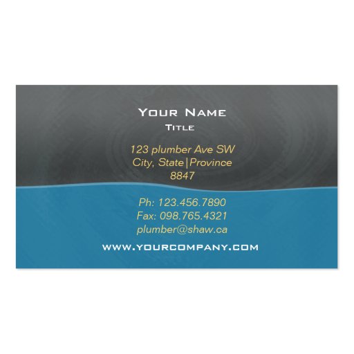 plumbing business cards (back side)