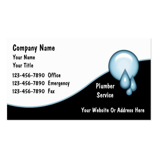 Plumbing Business Cards (front side)