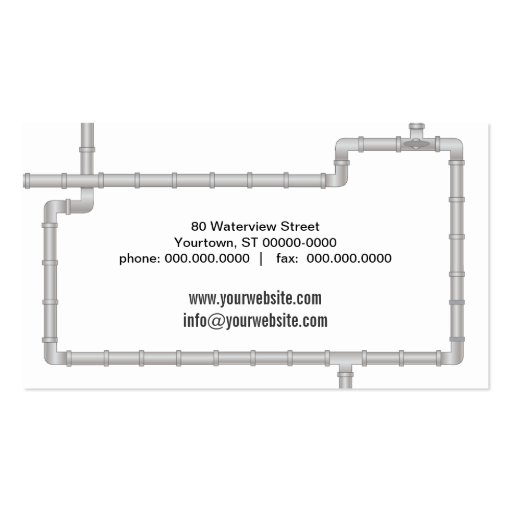 Plumbing Pipes Business Card (back side)