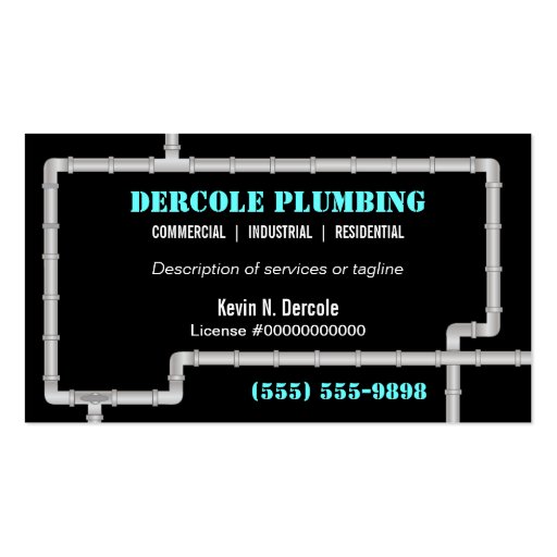 Plumbing Pipes Business Card (front side)