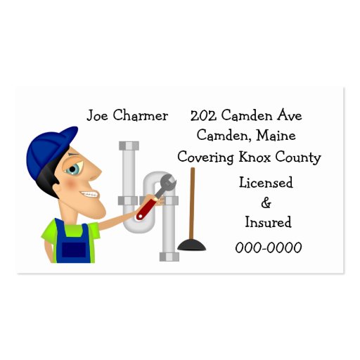 Plumbing Service Business Card Template (back side)