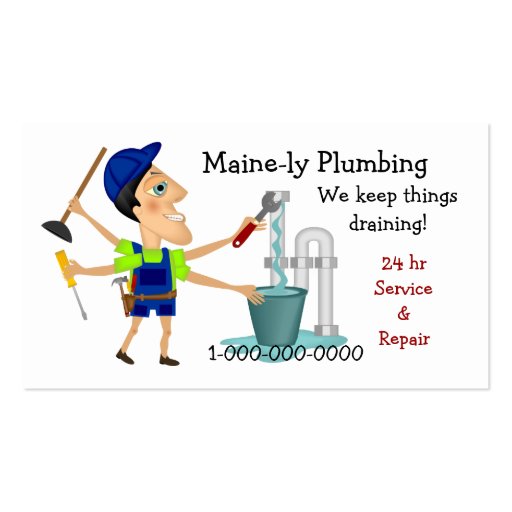 Plumbing Service Business Card Template (front side)