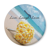 Plumeria Bouquet Live. Laugh. Love. magnets by dfrange Plumeria Bouquet Live. Laugh. Love. magnets