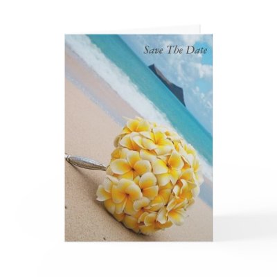 Plumeria Bouquet Wedding Invitation Greeting Card