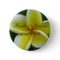 Plumeria Bride & Groom Button