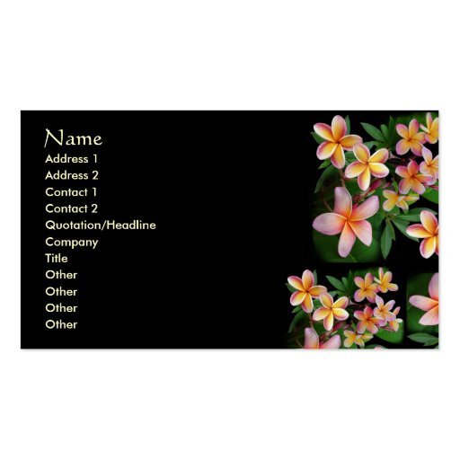 Plumeria Business Cards (front side)
