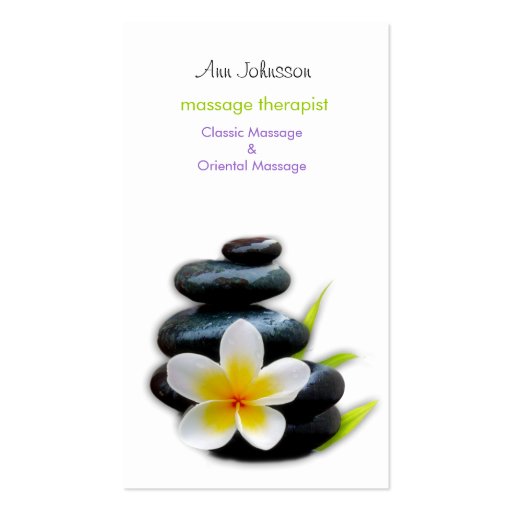 plumeria design business card template (front side)
