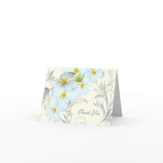 Plumeria Flourish Blank Thank You Cards