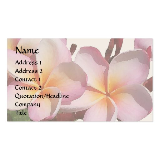 Plumeria Flowers Business Card (front side)