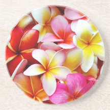 Plumeria Frangipani Hawaii Flower Customized Beverage Coaster