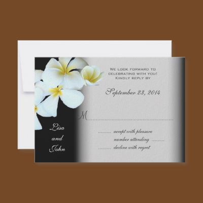 Printed Wedding Programs on Hawaiian Flowers Custom Black Wedding Invite From Zazzle Com