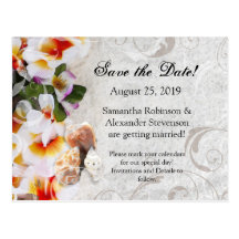 Plumeria Orchid Lei in the Sand Beach Postcard