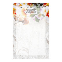 Plumeria Orchid Lei in the Sand Stationery