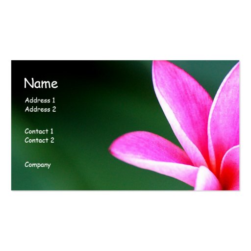 Plumeria Profile Card Business Card (front side)