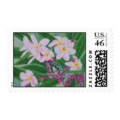 Plumeria RSVP Postage Stamp