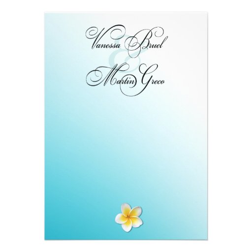 Plumeria Starfish Beach Hawaiian Wedding Personalized Announcements