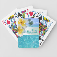 Plumeria Starfish Beach Tropical Hawaii Poker Deck