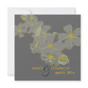 Plumerias on gray yellow black