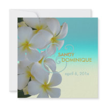 Plumerias tropical wedding invitations